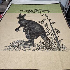 Vintage Velours Kangaroo Blanket Throw 71x58 Reversible West Germany Acrylic